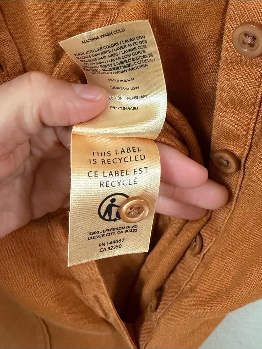 Outerknown Retrograde Linen Jumpsuit Rustic Orange Boho Utility Coveralls XS - Picture 14 of 14